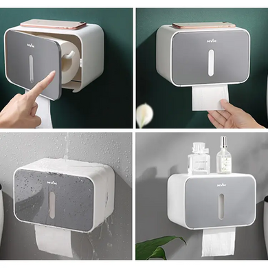 Набір для туалету MVM-10 (біло-сірий) (йоржик настінний - відро - тримач для туалетного паперу)