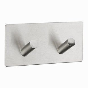 Гачок для рушників з нержавіючої сталі MVM HSS-503/2S SS (на клейкій основі)