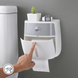 Набір для туалету MVM-12 (біло-сірий) (йоржик настінний - відро - тримач для туалетного паперу)