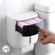 Набір для туалету MVM-3 (біло-чорний) (йоржик - відро - тримач для туалетного паперу)