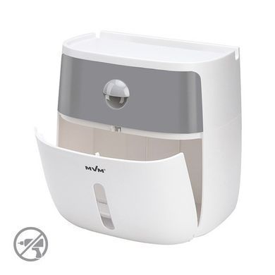 Держатель для туалетной бумаги (клеящийся) MVM BP-16 (бело-серый)