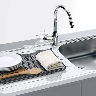 Cушка для посуду з піддоном без органайзера MVM DR-04 GRAY (сіра)