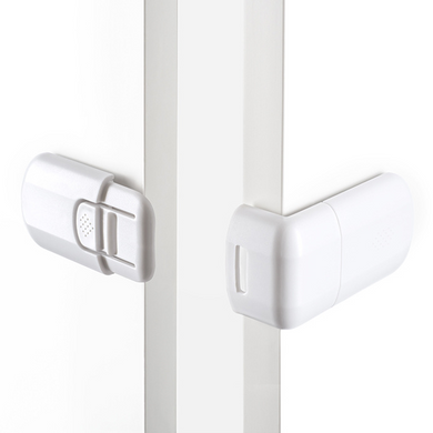 Замок блокіратор кутовий з кнопкою MVM BS-05 WHITE (на клейкій основі)