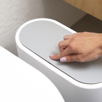 Набір для туалету MVM-3 (біло-сірий) (йоржик - відро - тримач для туалетного паперу)