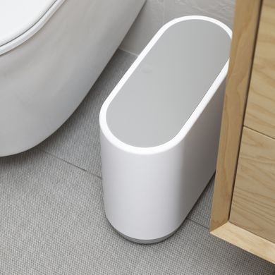Набор для туалета MVM-3 (бело-серый) (ершик - ведро - держатель для туалетной бумаги)