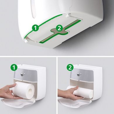 Набор для туалета 2в1 MVM-2 (бело-серый) (ершик напольный - настенный держатель для туалетной бумаги)