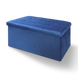 Пуф складний подвійний з відділенням для зберігання велюровий (синій)