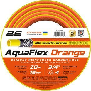 Шланг садовий 3/4" 20 м 2Е AquaFlex Orange